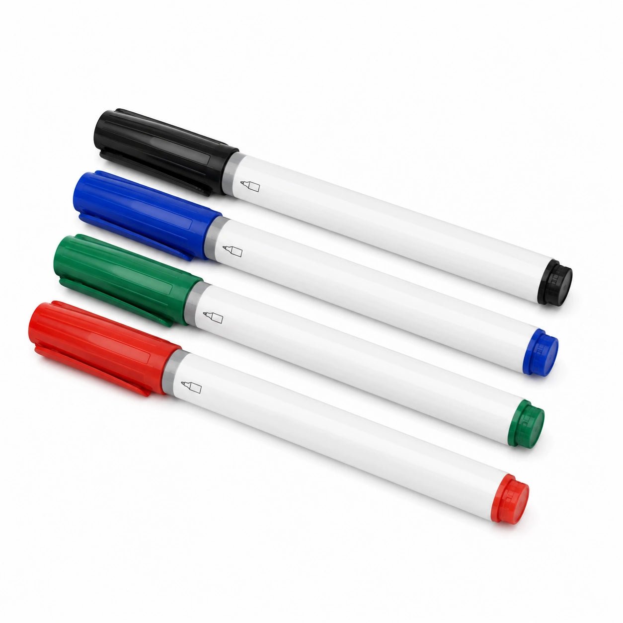 Whiteboard-Marker Set mit 4 Farben: Schwarz, Blau, Grün, Rot