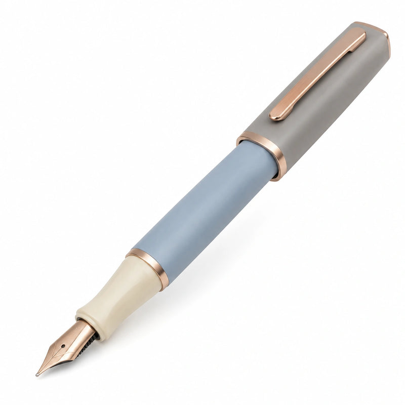 Eleganter Füllfederhalter Blau Grau Roségold