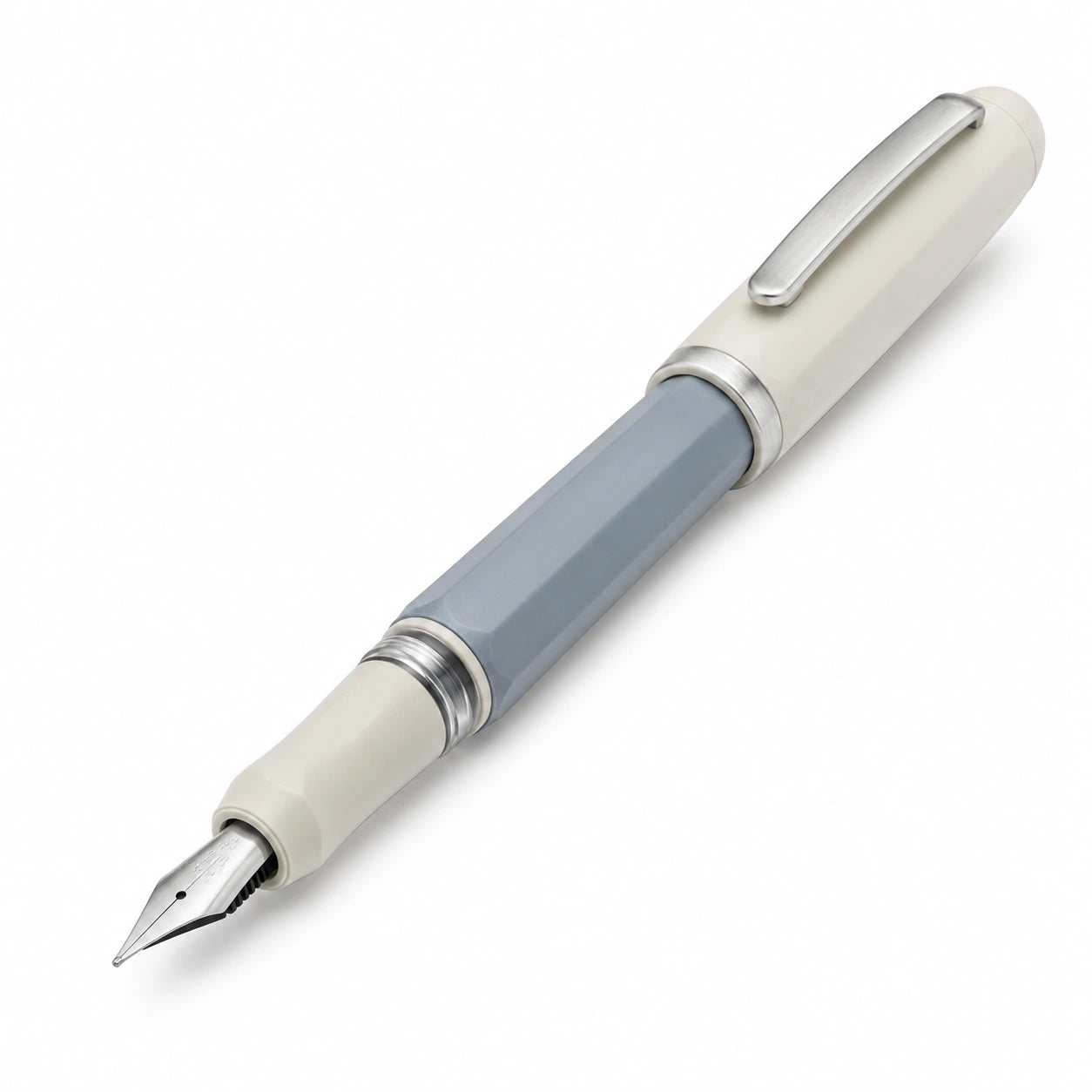 Füllfederhalter Edelstahl Creme/Blau