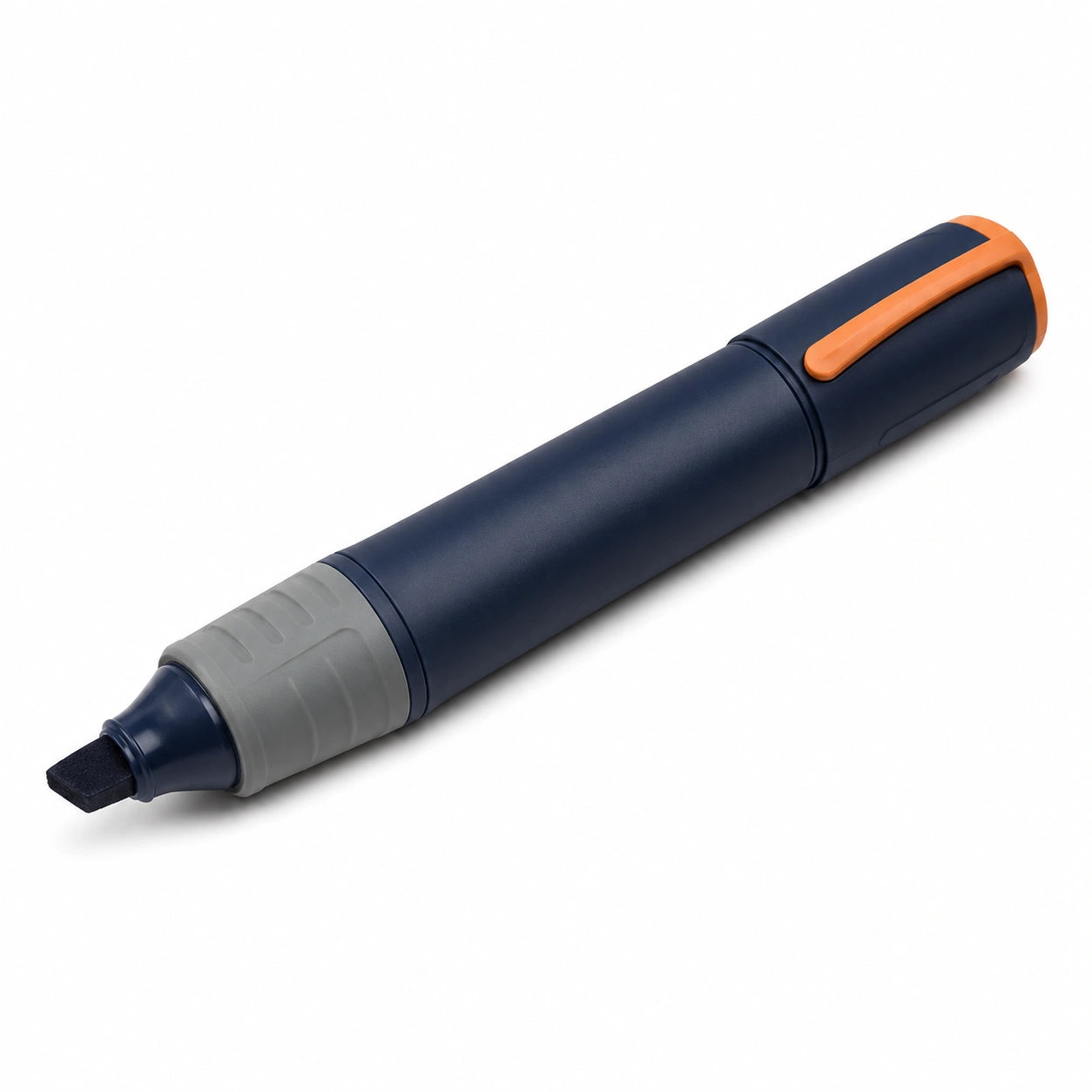 Marineblauer Textmarker mit Orangen Akzenten
