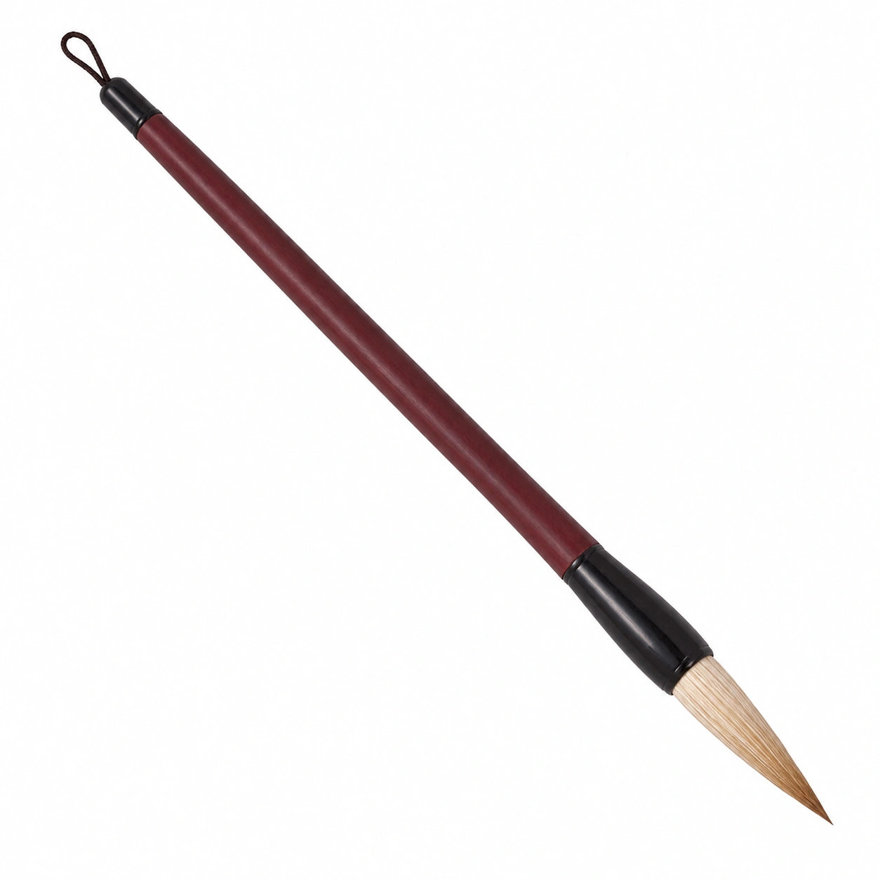 Traditioneller Kalligrafie-Pinsel mit Holzgriff, Weinrot/Beige