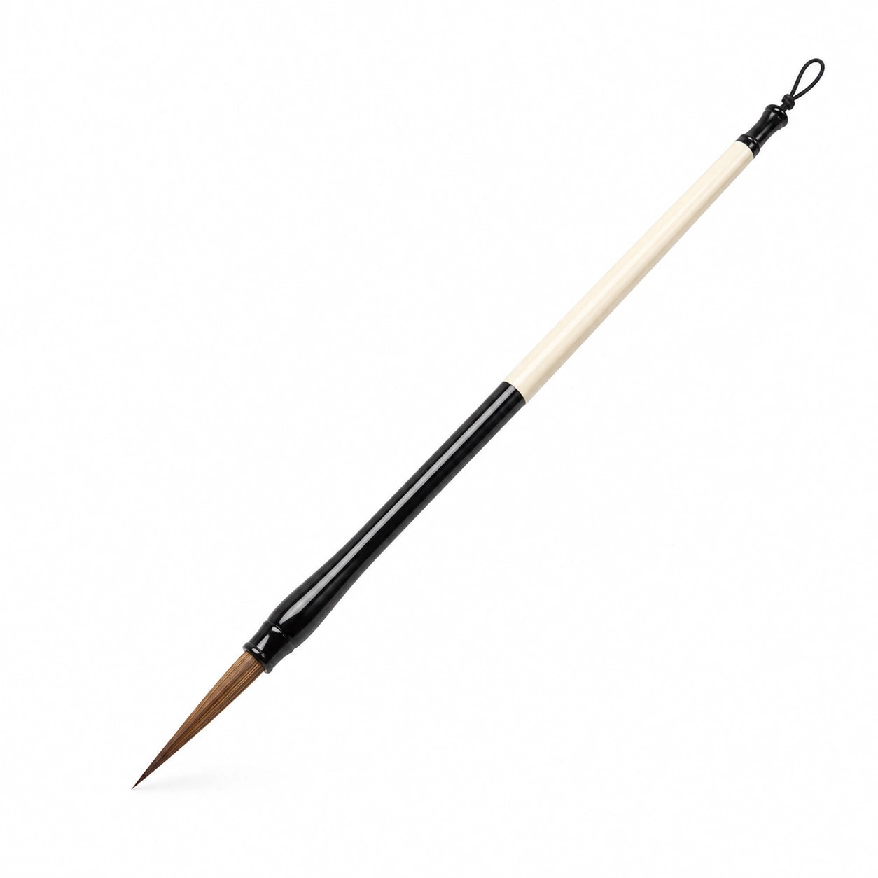 Traditioneller Kalligraphie-Pinsel aus Holz mit feiner Spitze, Schwarz/Beige