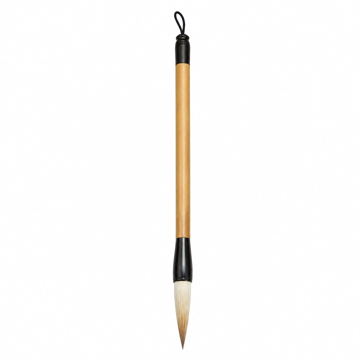 Kalligraphie-Pinsel mit Bambusgriff und Tierhaarspitze, Beige/Schwarz