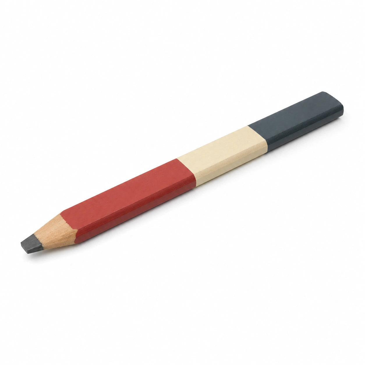 Dreifarbiger Holzbleistift Schwarz/Beige/Rot