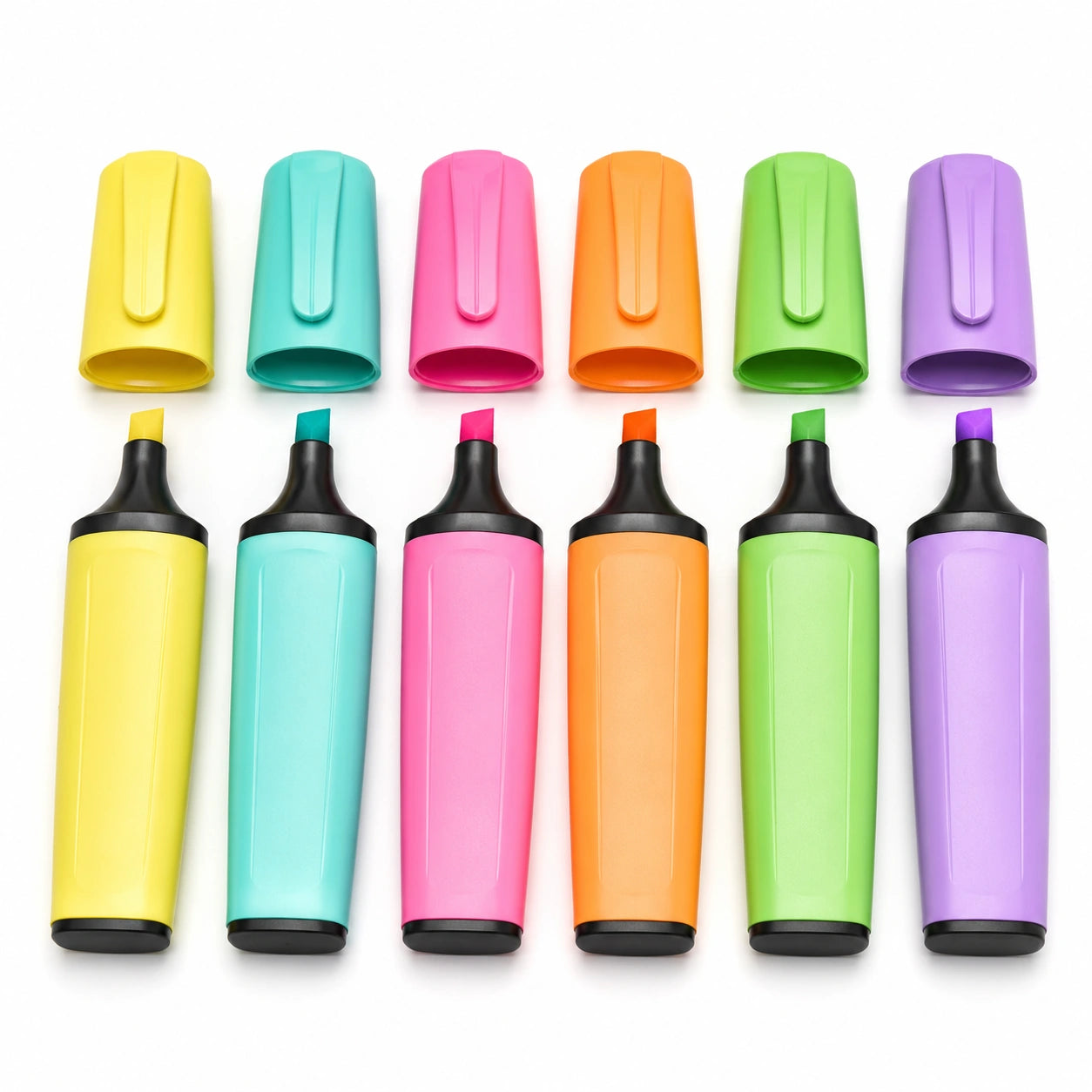 Textmarker-Set, 6 Farben, leuchtende Farben