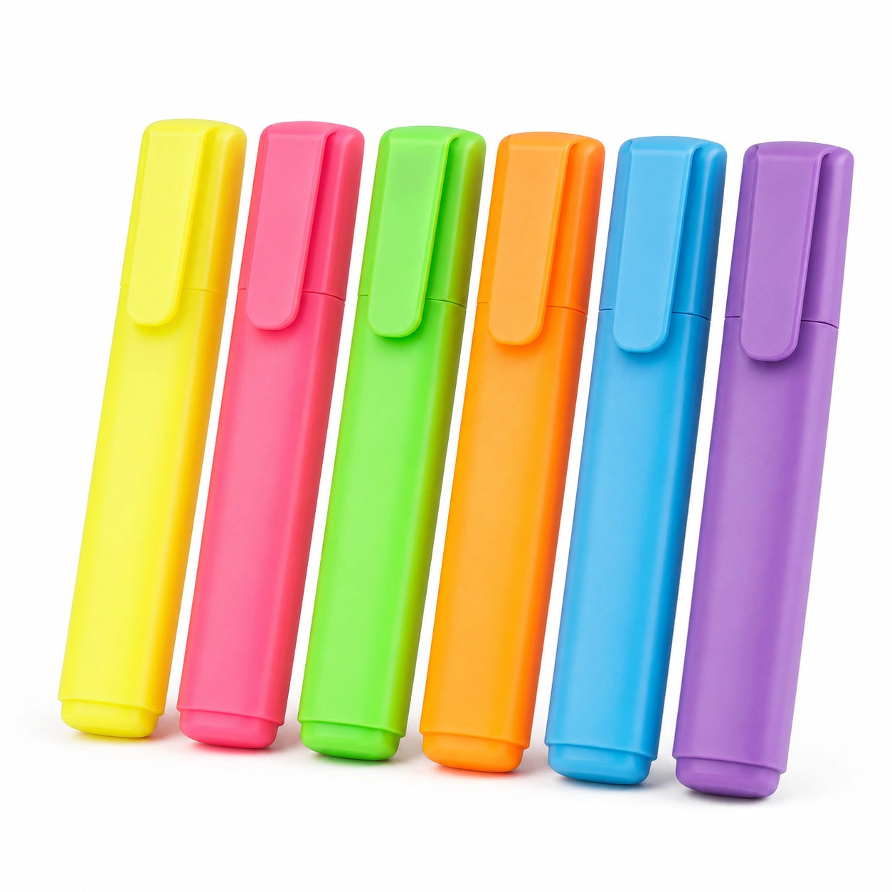 Leuchtfarbene Textmarker Set, 6 Stück