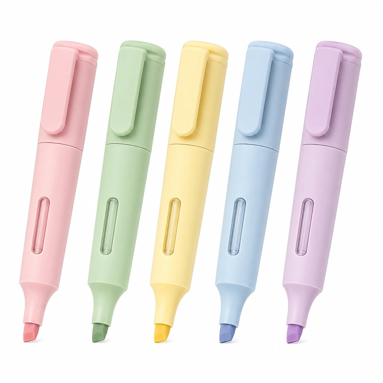 Textmarker Set mit 5 Pastellfarben, Keilspitze, 4 mm