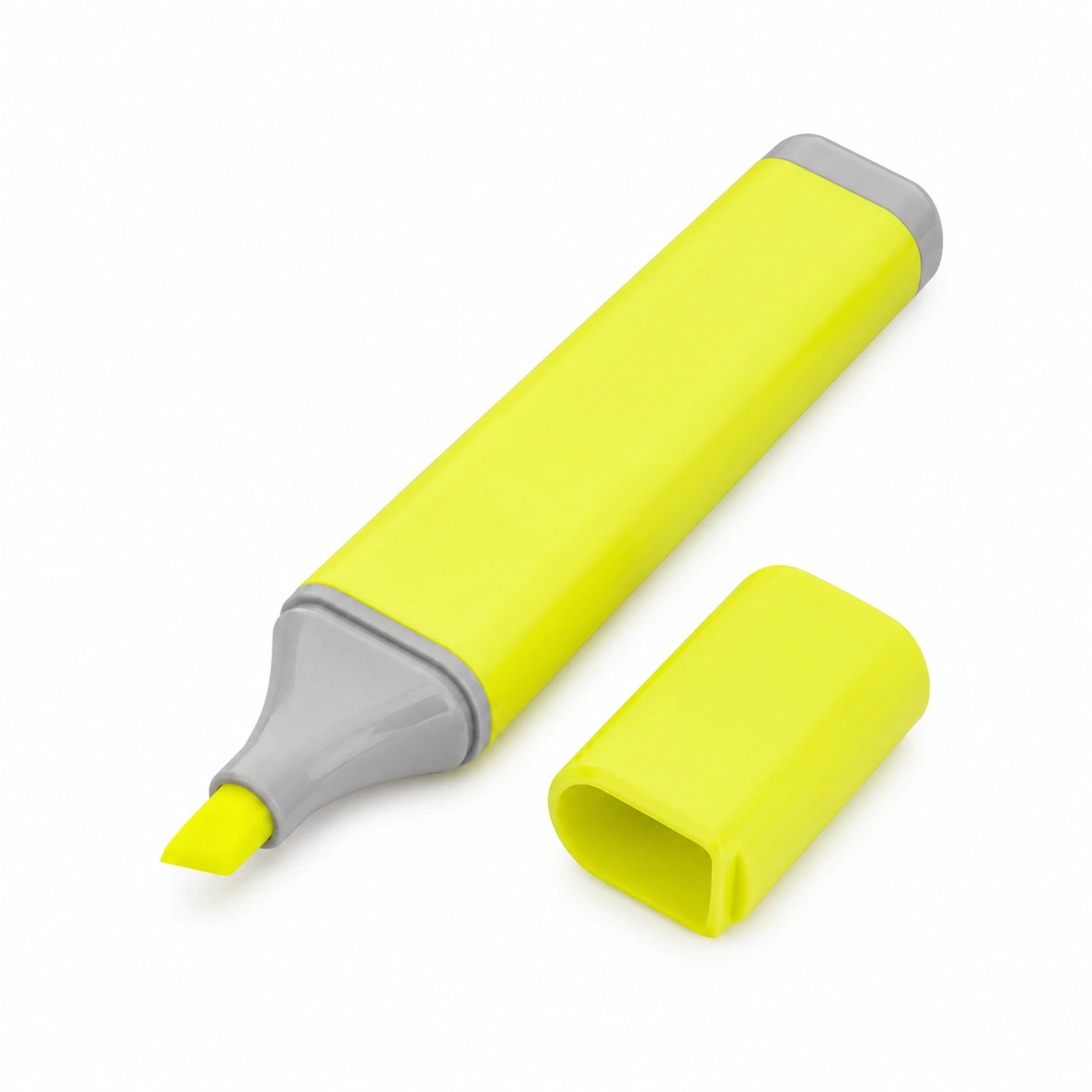 Neongelber Textmarker mit Keilspitze