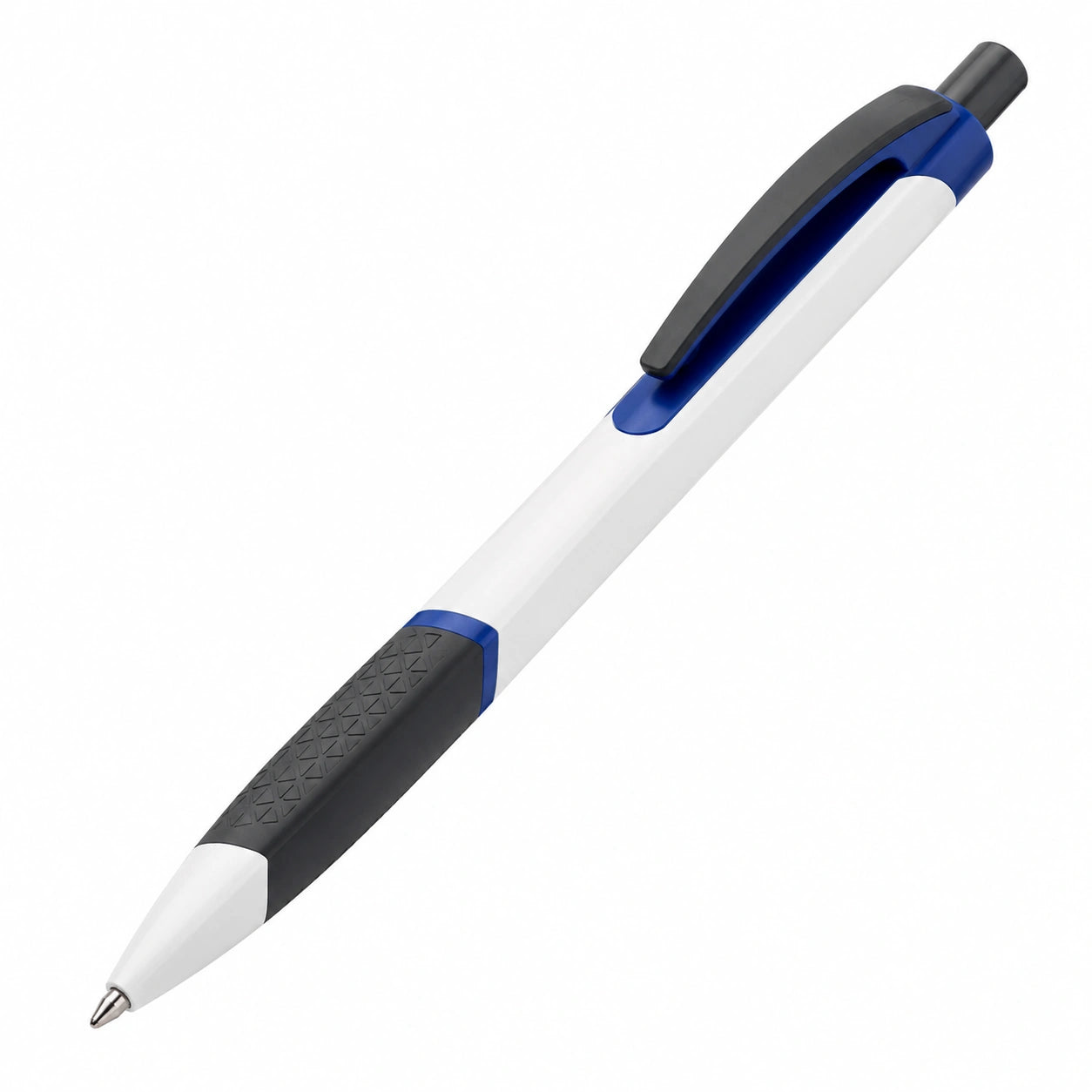 Blau/Weißer Kugelschreiber mit Schwarzem Griff